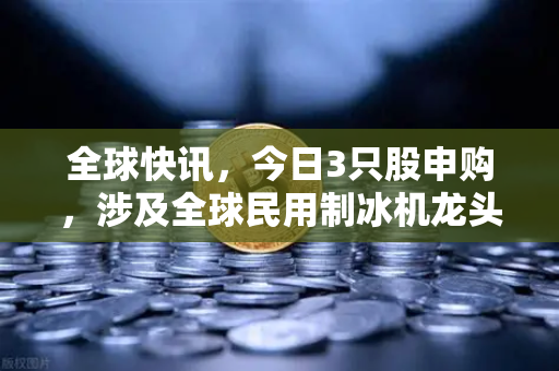 全球快讯，今日3只股申购，涉及全球民用制冰机龙头