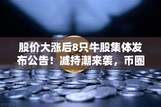 股价大涨后8只牛股集体发布公告！减持潮来袭，币圈大佬会效仿吗？