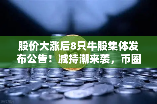 股价大涨后8只牛股集体发布公告！减持潮来袭，币圈大佬会效仿吗？